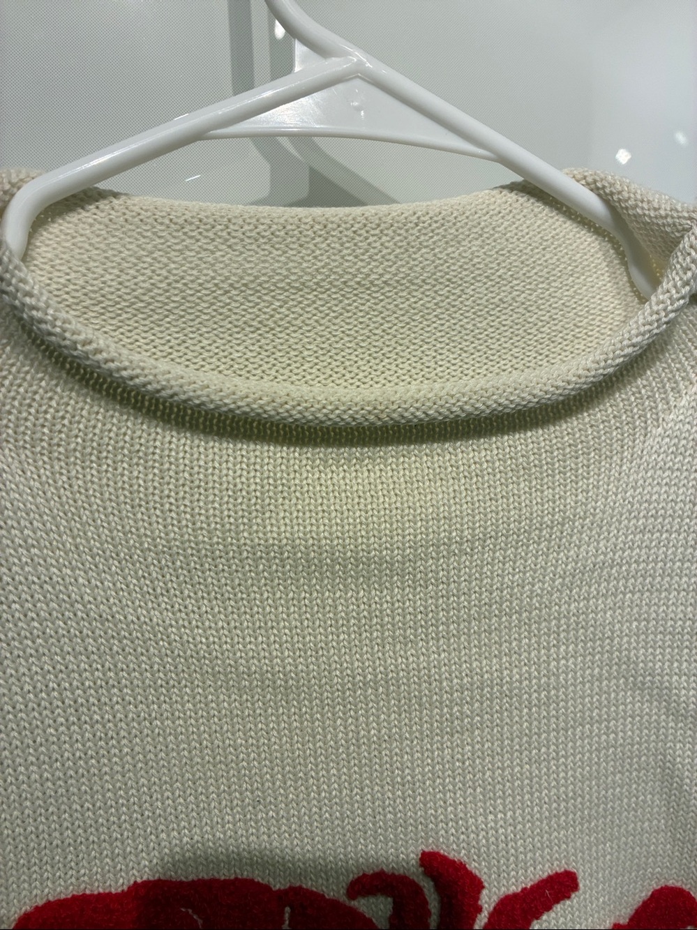 Cream Sweater with Red Lobster Applique - Picture 3 of 6